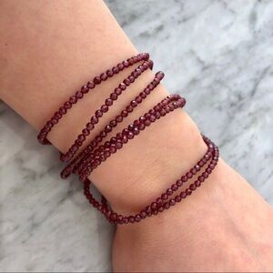 New Handmade Genuine natural garnet gold filled bracelet